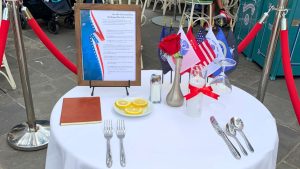 Tribute Tables Set for Fallen Soldiers at Disneyland for Memorial Day