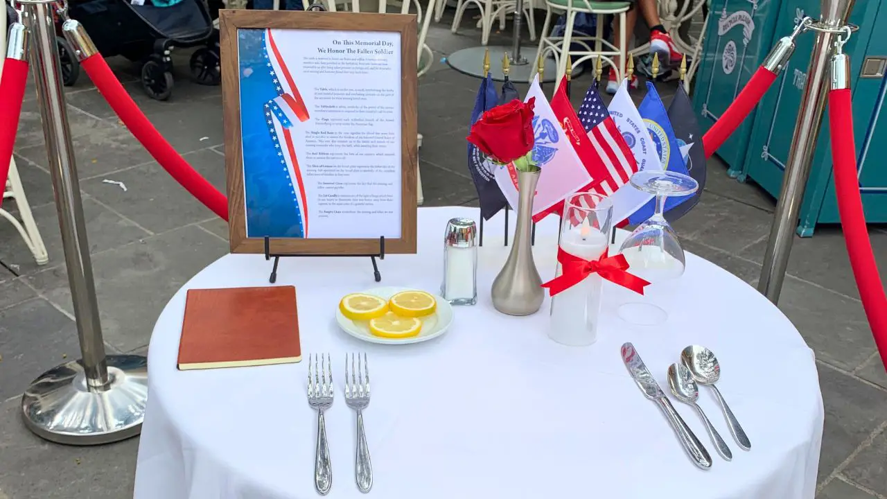 Tribute Tables Set for Fallen Soldiers at Disneyland for Memorial Day