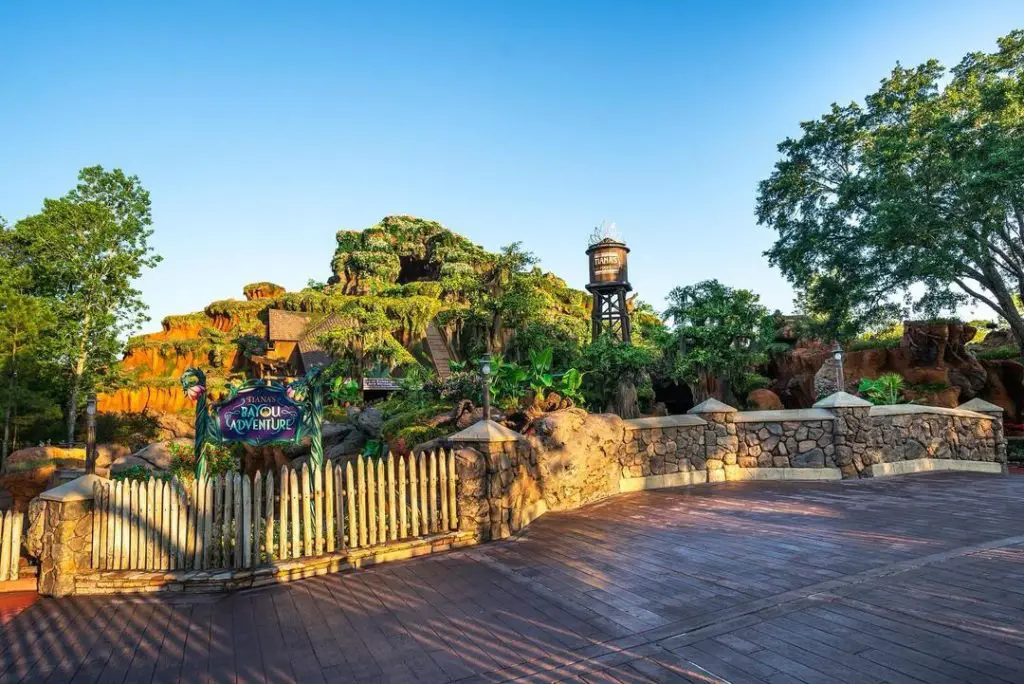 Tiana's Bayou Adventure Sign in front of the attraction - Magic Kingdom - Walt Disney World Resort