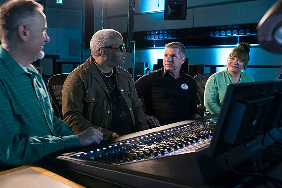 Musician Terence Blanchard recording the Tiana’s Bayou Adventure soundtrack