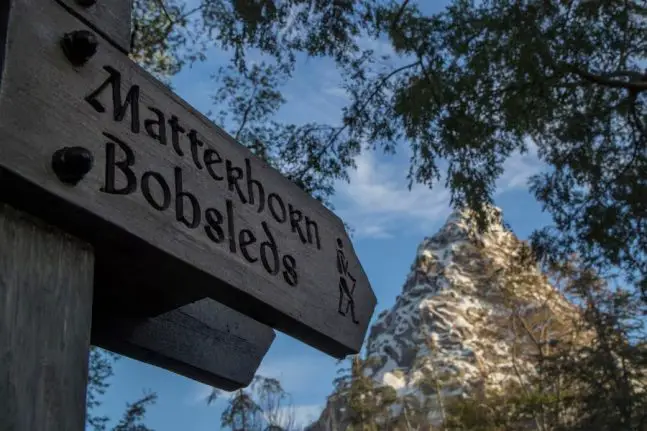 Sign for Matterhorn Bobsleds, Disneyland attraction