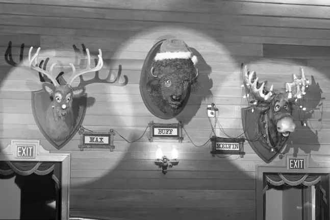 Deer and Moose Heads on Wall - Rare, Old Disney Vintage Photos Ushering in Halfway to the Holidays