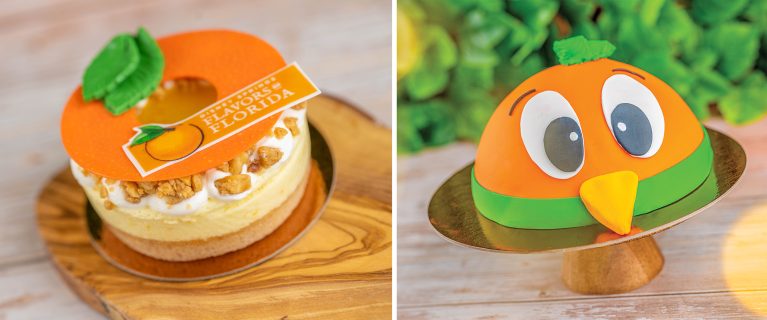 Orange-Hazelnut Petite Gâteau and Orange Bird Dome Cake