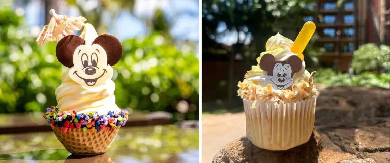 Mickey and Minnie Waffle Bowl, DOLE Whip Cupcake