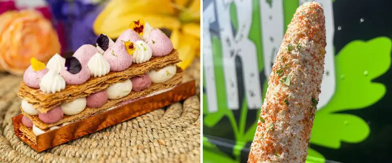 Guava and Cheese Mille-Feuille; Mexican Street Corn