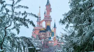Disney Shares Photos of Snowfall at Disneyland Paris