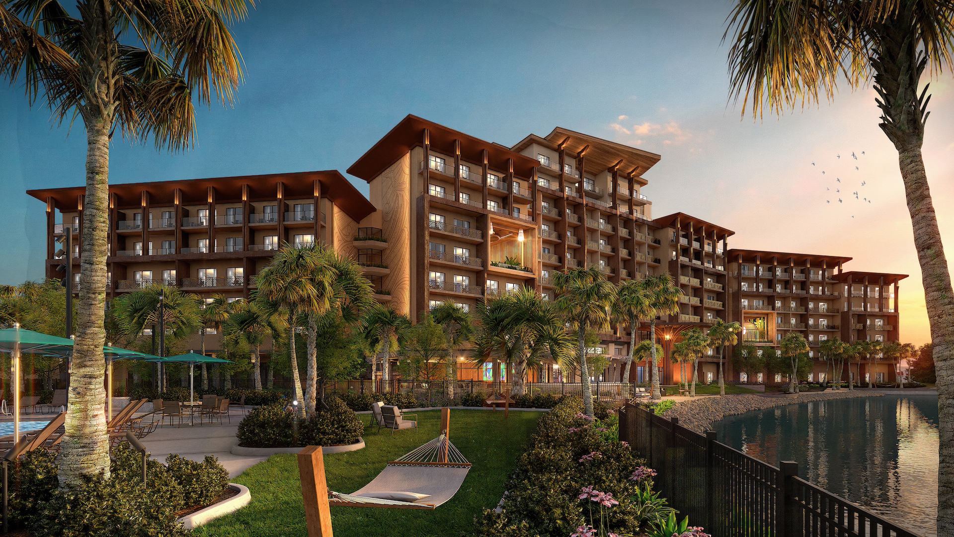 Disney’s Polynesian Village Resort, exterior rendering