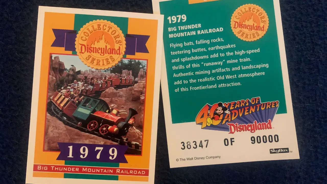 Big Thunder Mountain Railroad Collectors Card 40 Years Ago at Disneyland