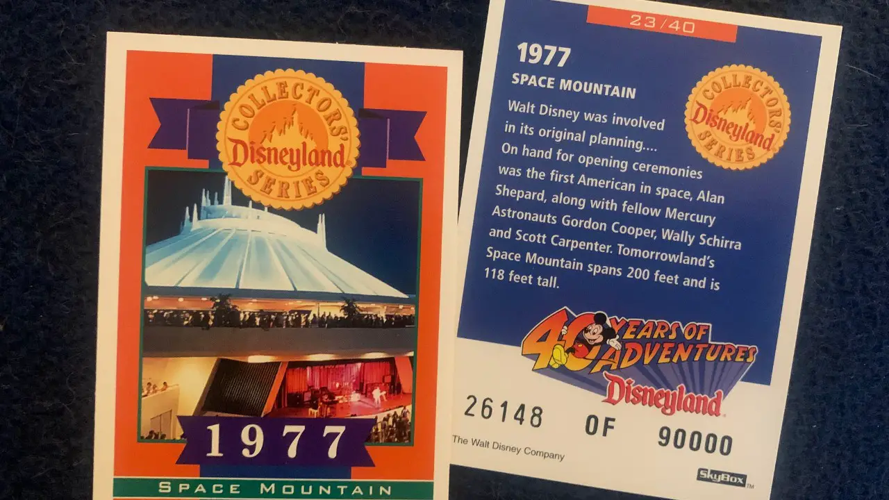 Space Mountain Collectors' Cards