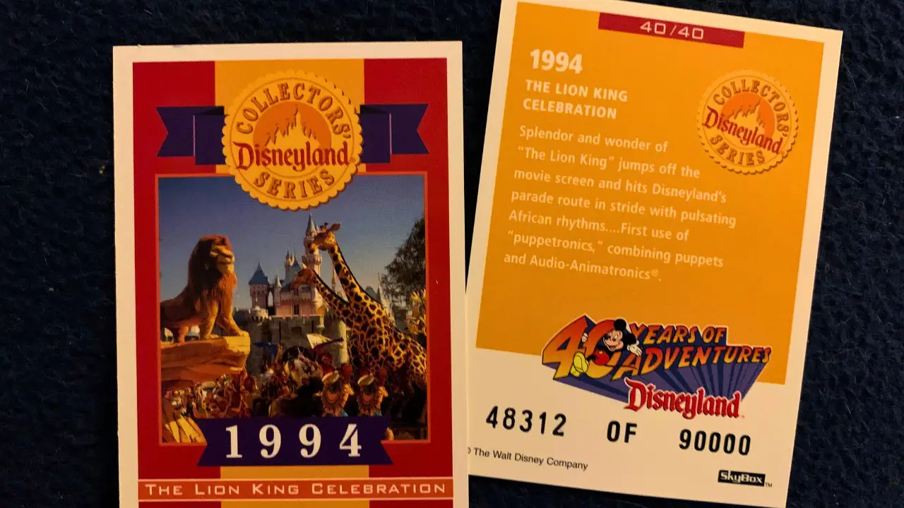 The Lion King Celebration 40 Years of Adventure Collectors Card