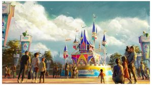 Sleeping Beauty Castle Sculpture Begins to Take Shape in Esplanade at Disneyland Resort