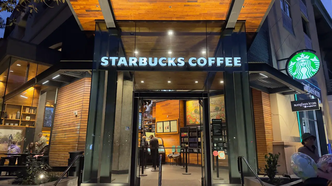 Interactive Wall at Downtown Disney District Starbucks Removed