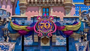 Disneyland Resort 70th Celebration Crest Arrives on Sleeping Beauty Castle