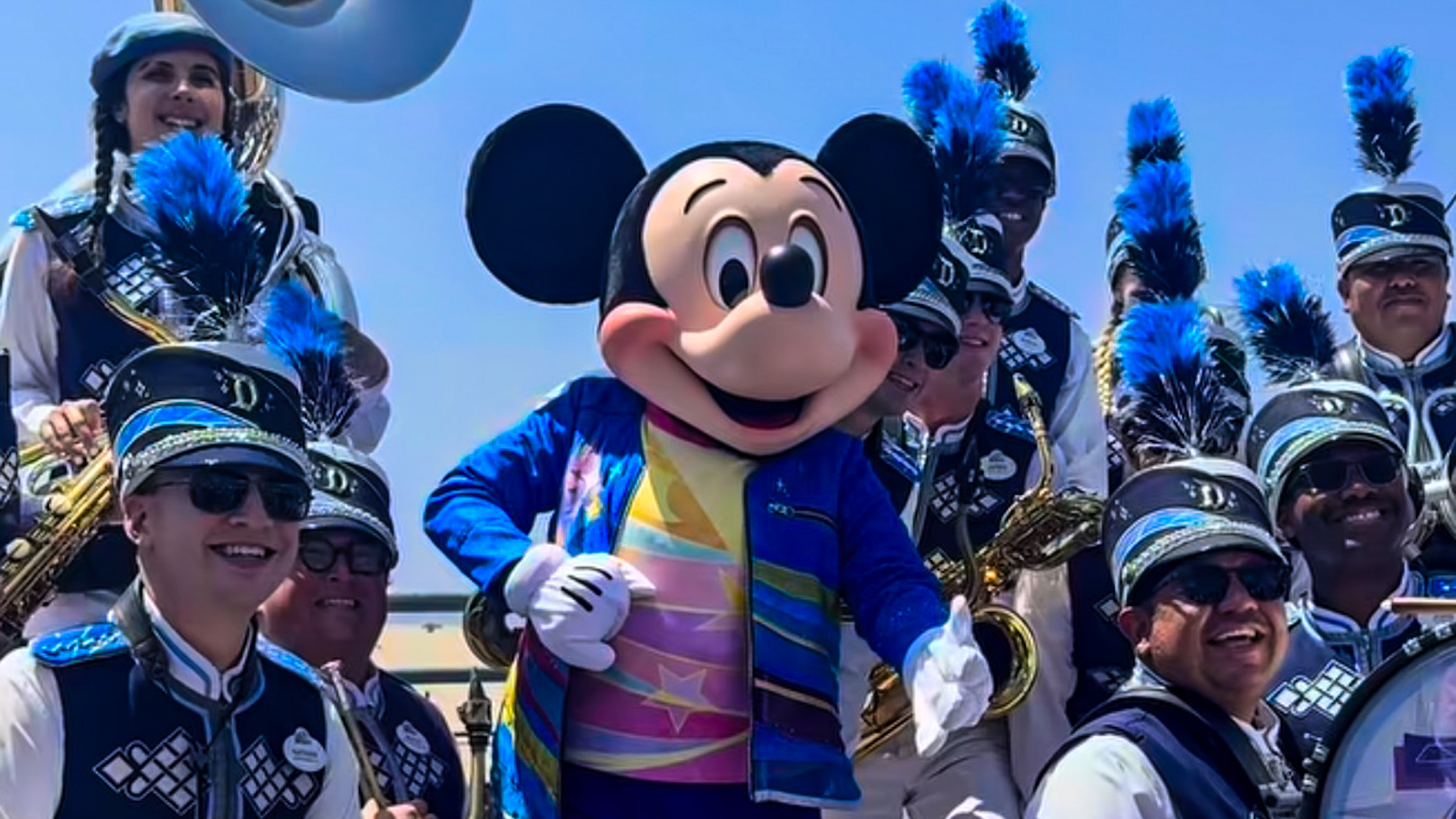 Disneyland Band and Mickey Mouse at Santa Monica Pier