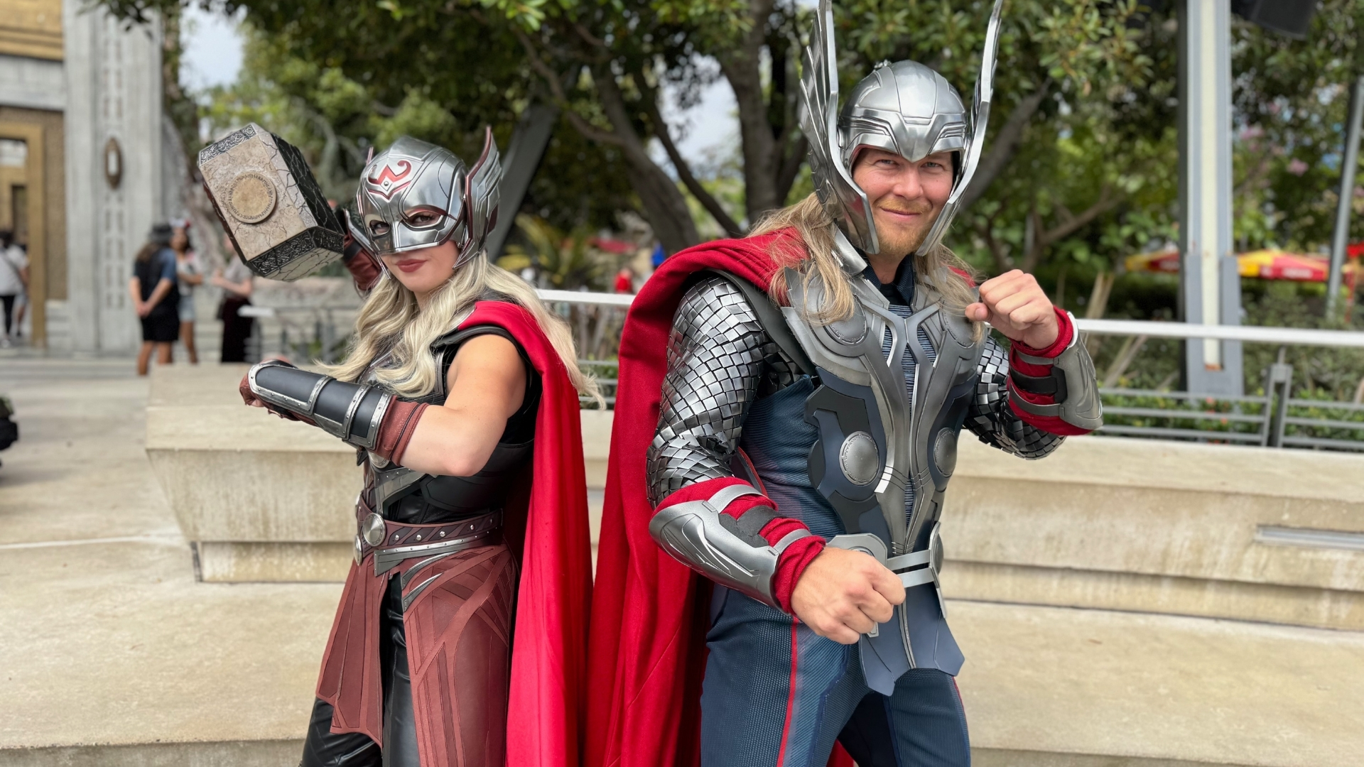 Thor and Lady Thor Avengers Campus