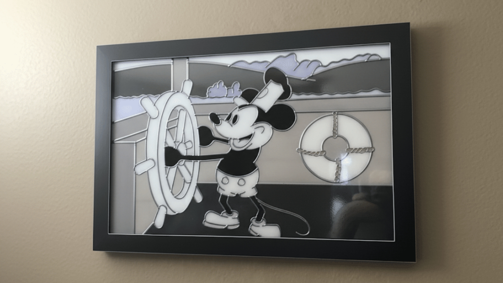 New Fundraiser for Walt Disney Birthplace Gives Opportunity to Win A One-Of-A-Kind Steamboat Willie Stained Glass