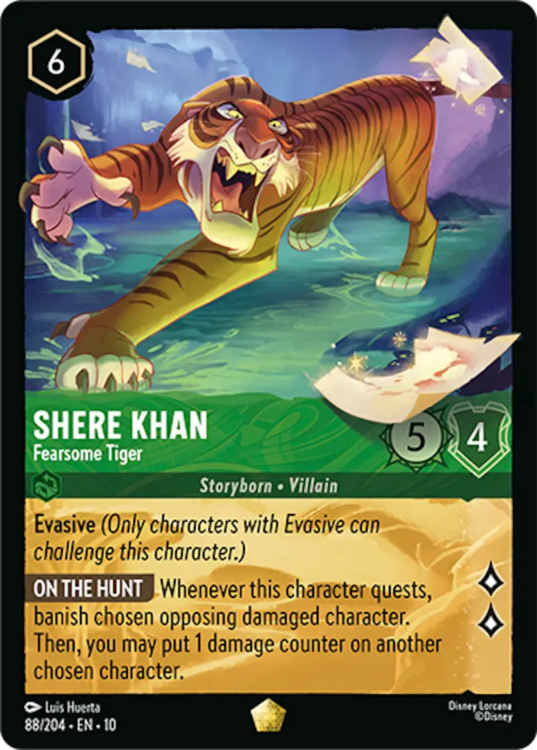 Lorcana Whispers in the Well Villains Cards Shere Khan