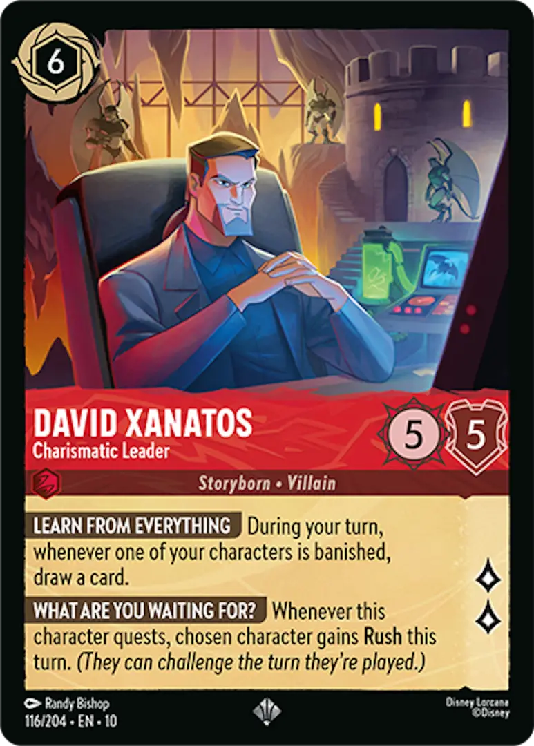Lorcana Whispers in the Well Villains Cards David Xanatos