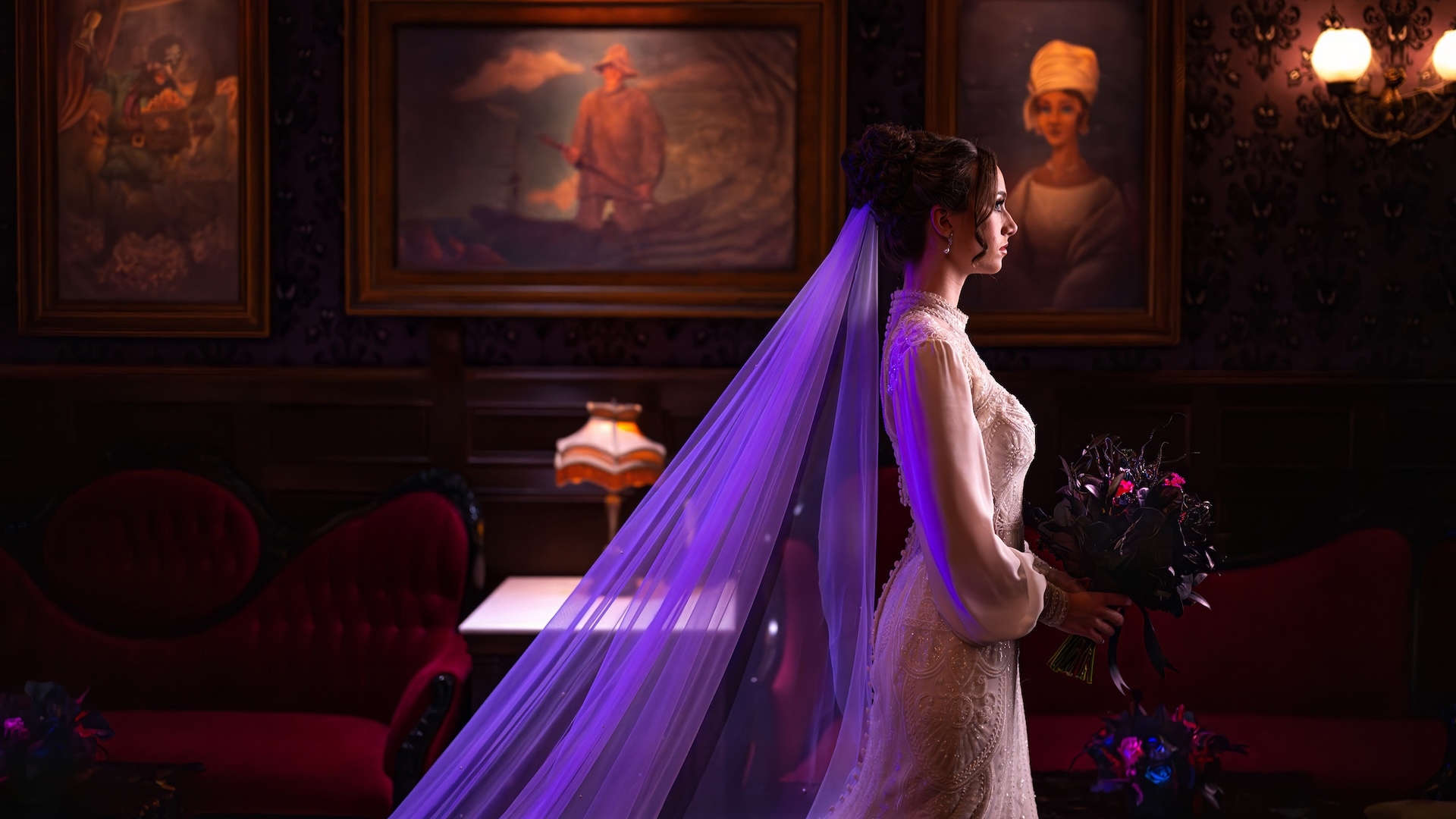 Haunted Mansion Parlor Wedding Venue Aboard Disney Destiny