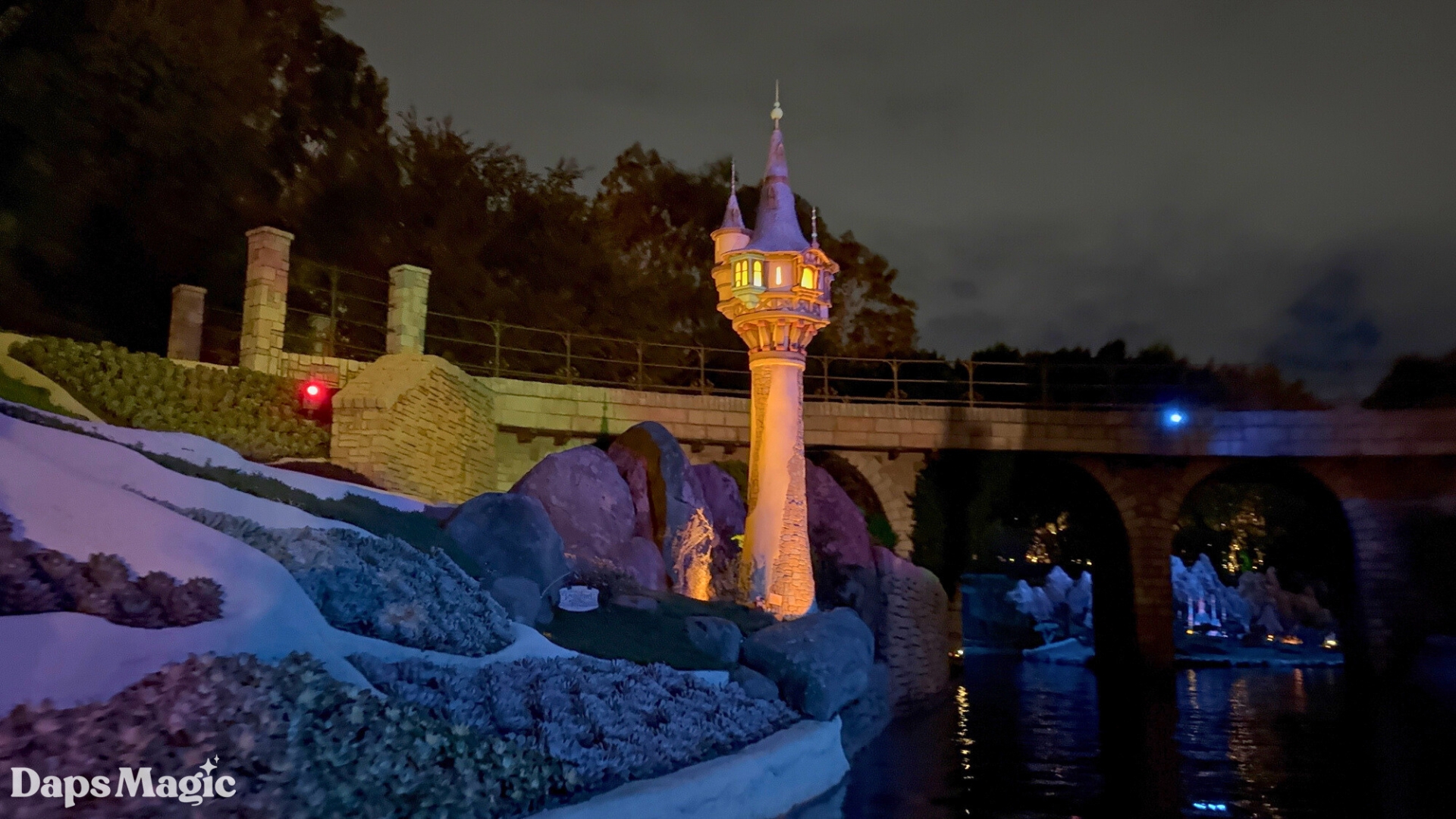 Rapunzel's Tower in Storybook Land Canal Boats at Disneyland