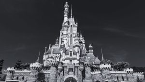 Hong Kong Disneyland Black and White