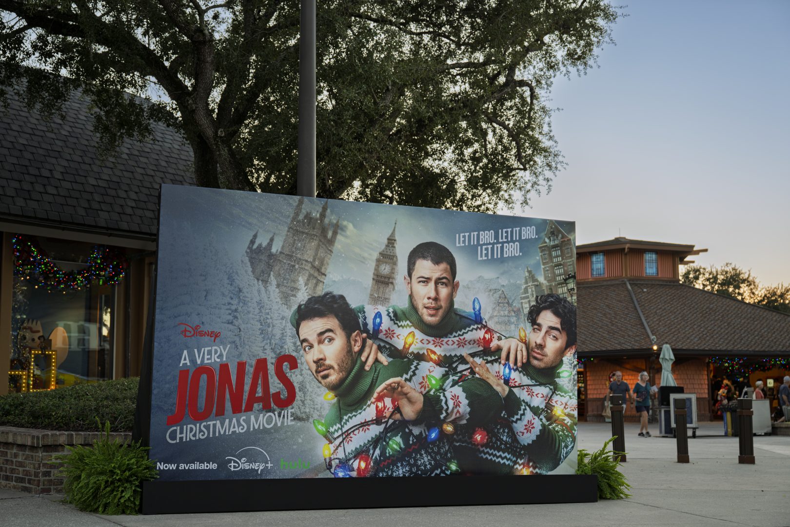 Jonas Brothers Sign at Disney Springs for A Very Jonas Christmas Movie