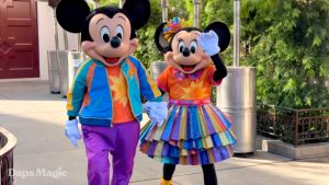 Mickey Mouse and Minnie Mouse Debut Disney California Adventure 25th Anniversary Outfits