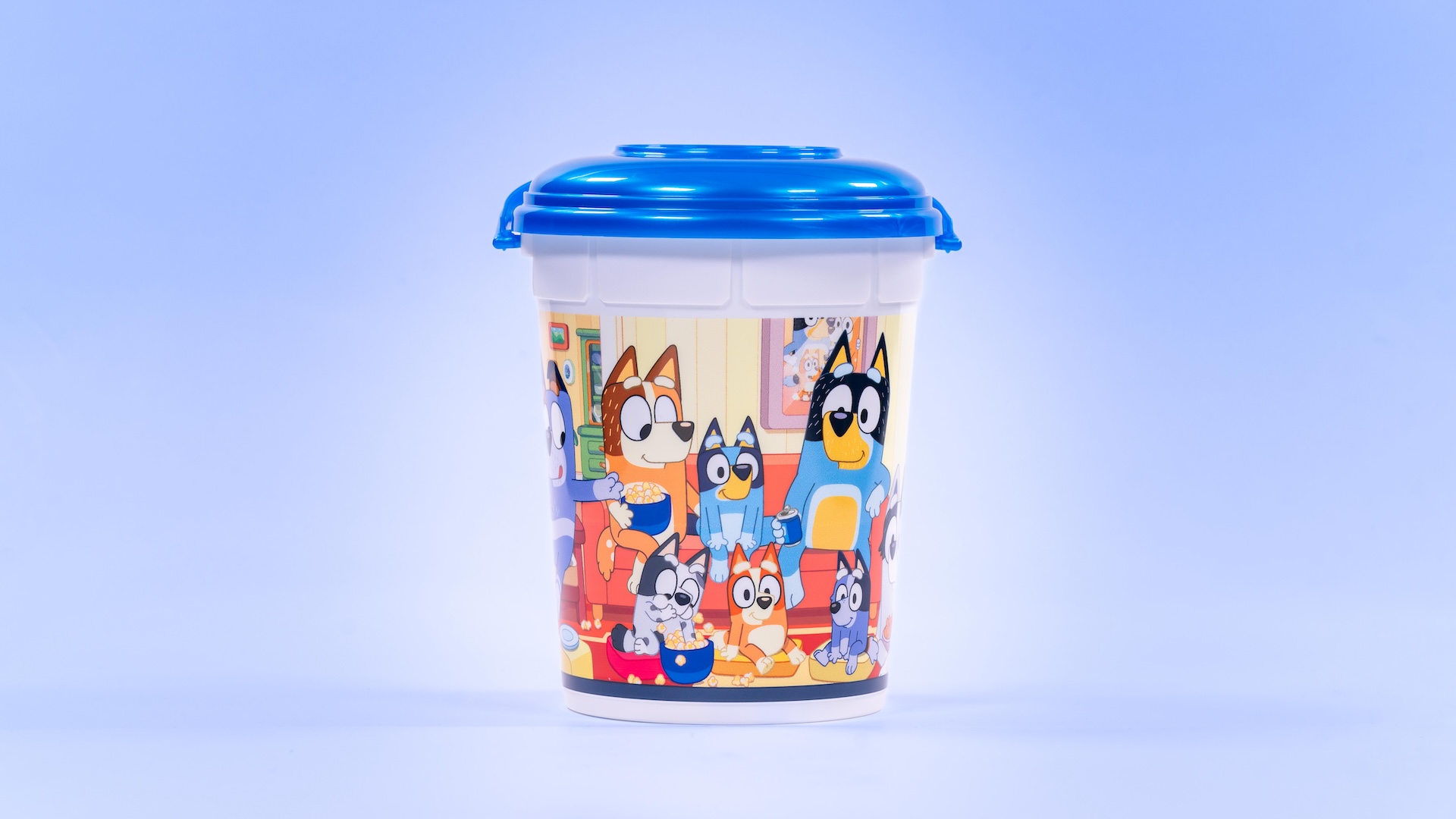 Bluey Bucket: Includes popcorn at time of purchase (Limit ten per person, per transaction)