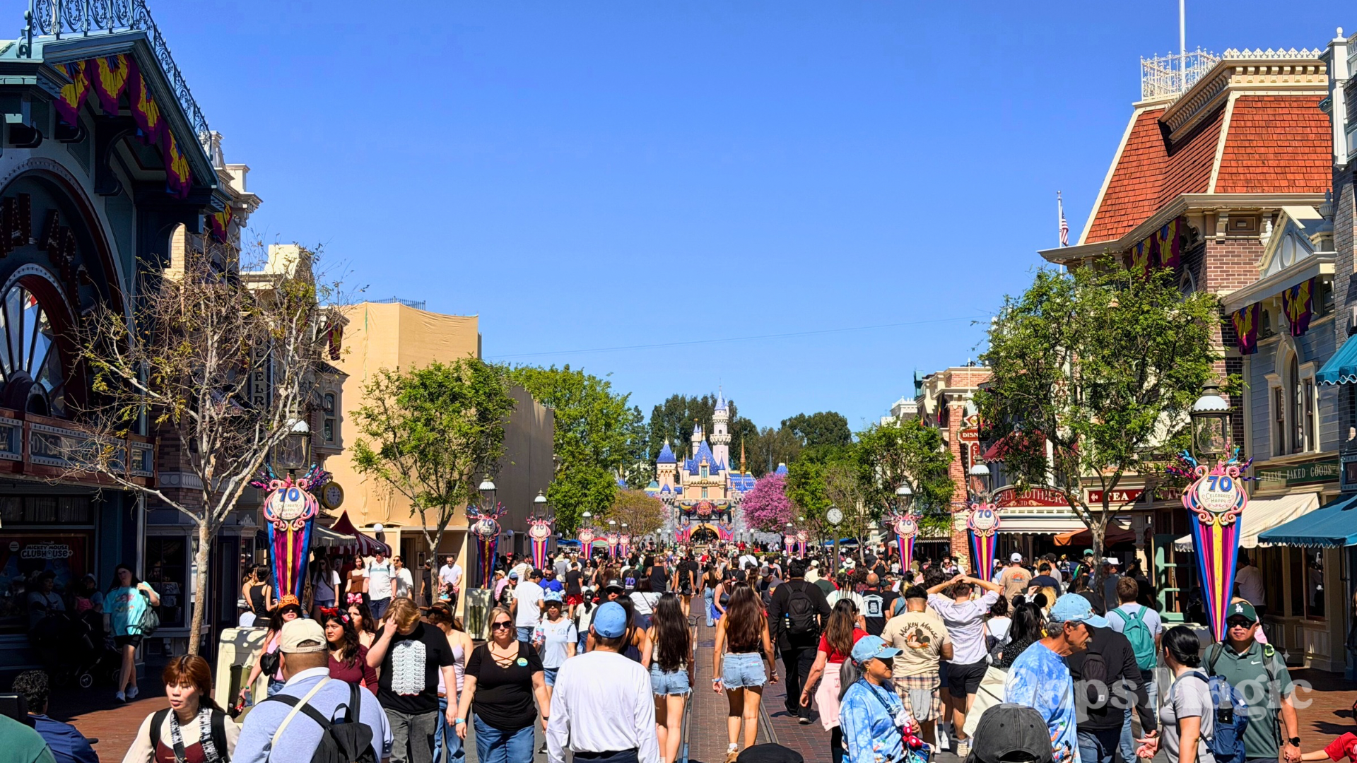 Scrims Go Up Around Block of Main Street, U.S.A. at Disneyland