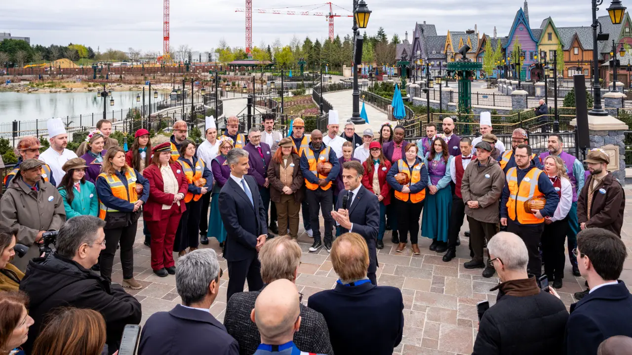 French President Emmanuel Macron Visits Disneyland Paris with Disney CEO Josh D’Amaro