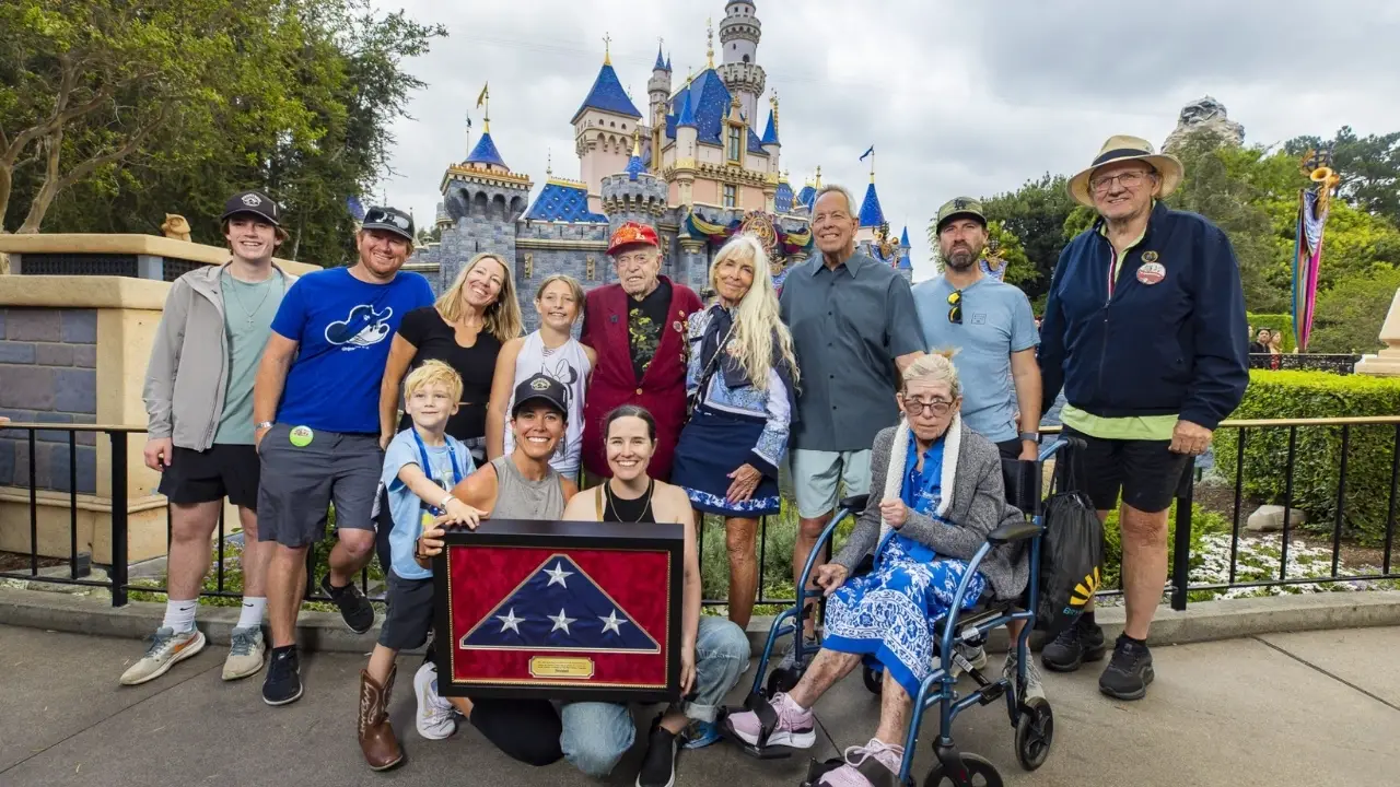 Disneyland Honors 100-Year-Old Veteran During Patriotic Flag Retreat Ceremony