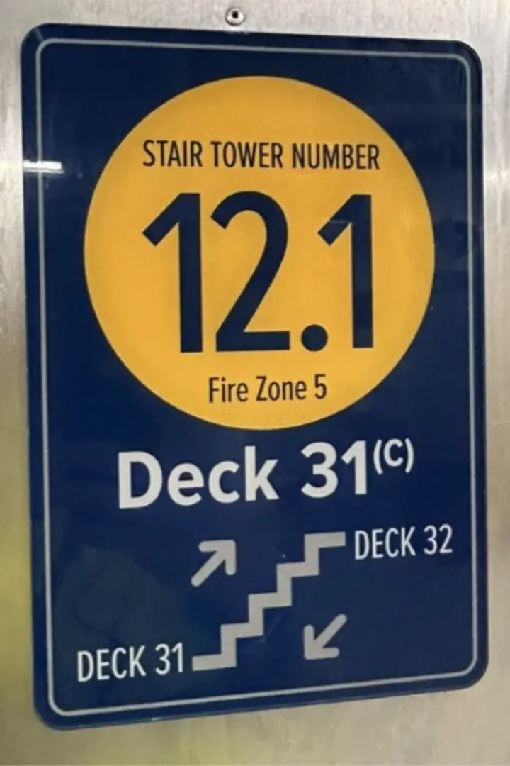 Stair Tower Number on the Disney Destiny