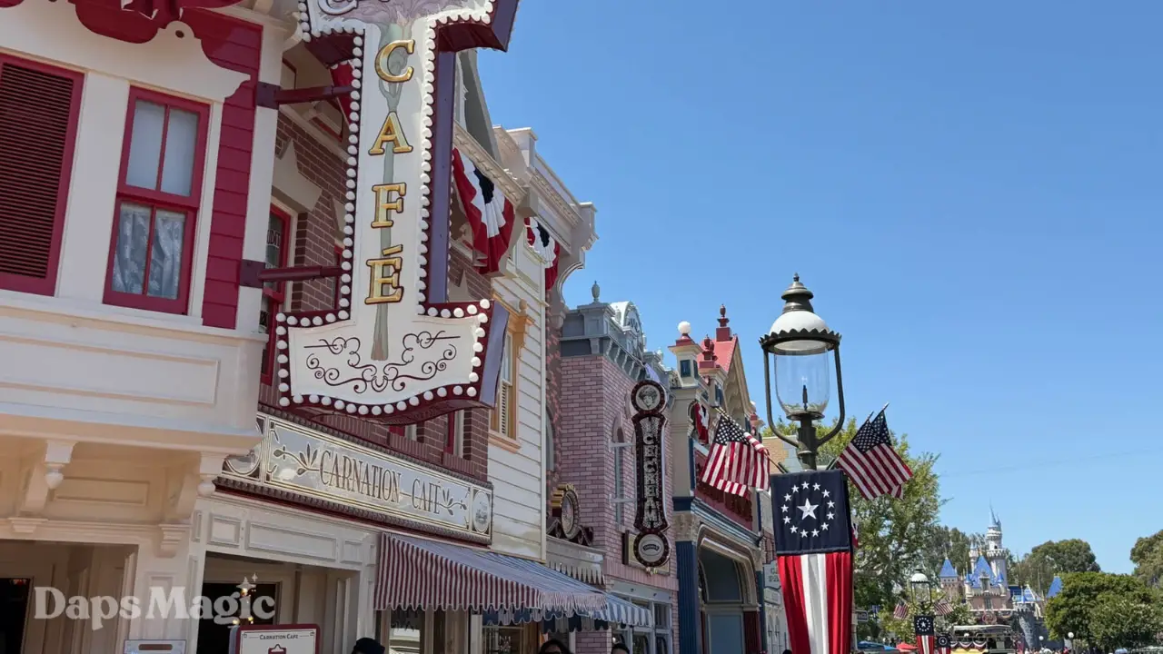Walls and Scrims Come Down Around Buildings on Main Street, USA at Disneyland