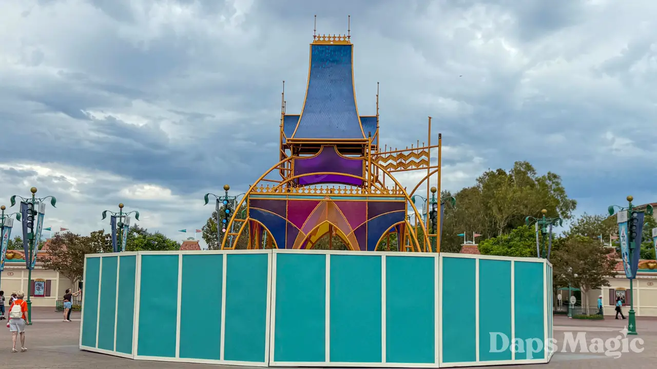 Work Begins on Removal of Disneyland 70th Celebration Esplanade Castle