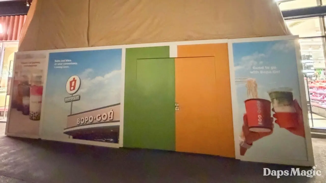 Walls Go Up Around Future Home of Bopo Go! in Downtown Disney District