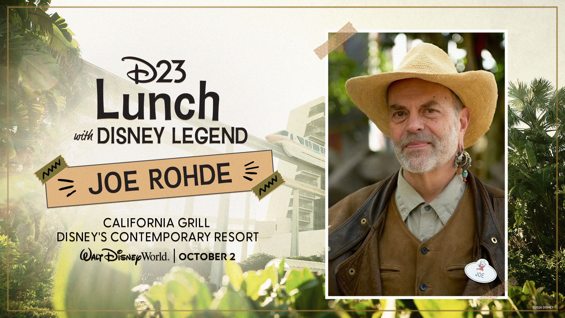 D23 to Host Lunch with Disney Legend Joe Rohde at Walt Disney World