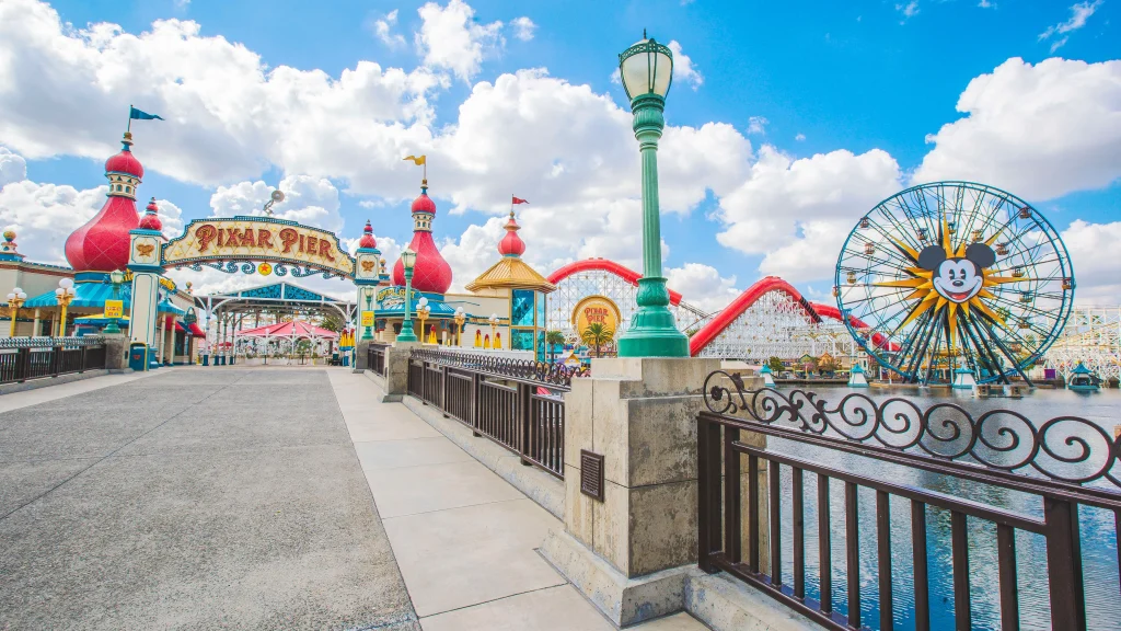 Disney California Adventure Pixar Pier daytime view for crowd calendar guide