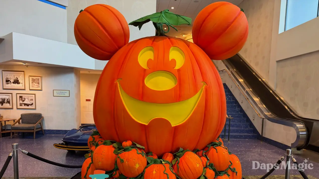 Confectionery Mickey Pumpkin Display Appears at Disneyland Hotel