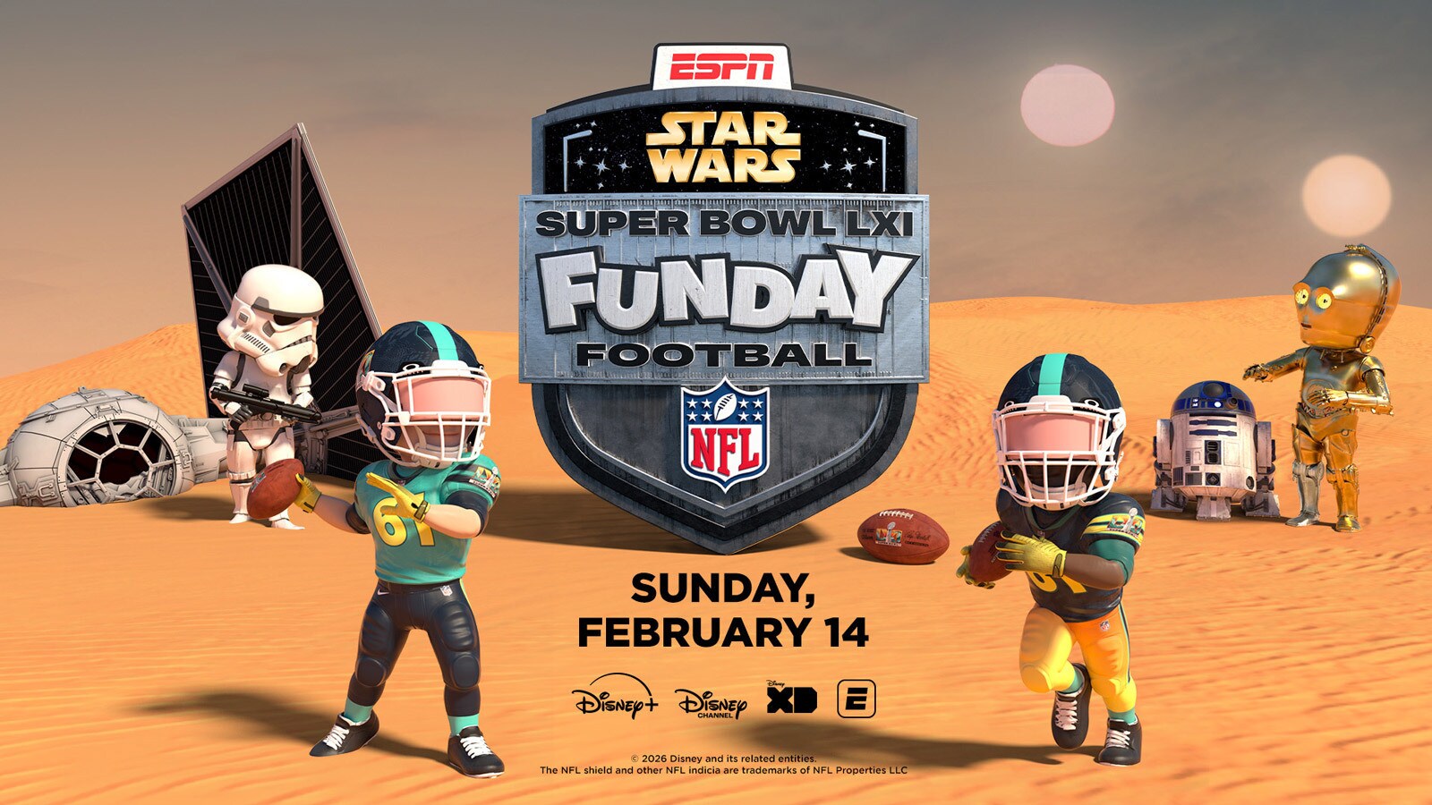 Disney Announces Star Wars Funday Football for Disney+, Disney Channel, and Disney XD